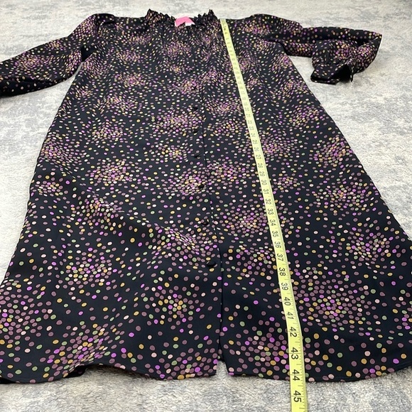 Kate Spade Disco Dots Ruffle Shirt Dress Button Front Confetti Long Sleeve Sz 6 - Picture 12 of 16